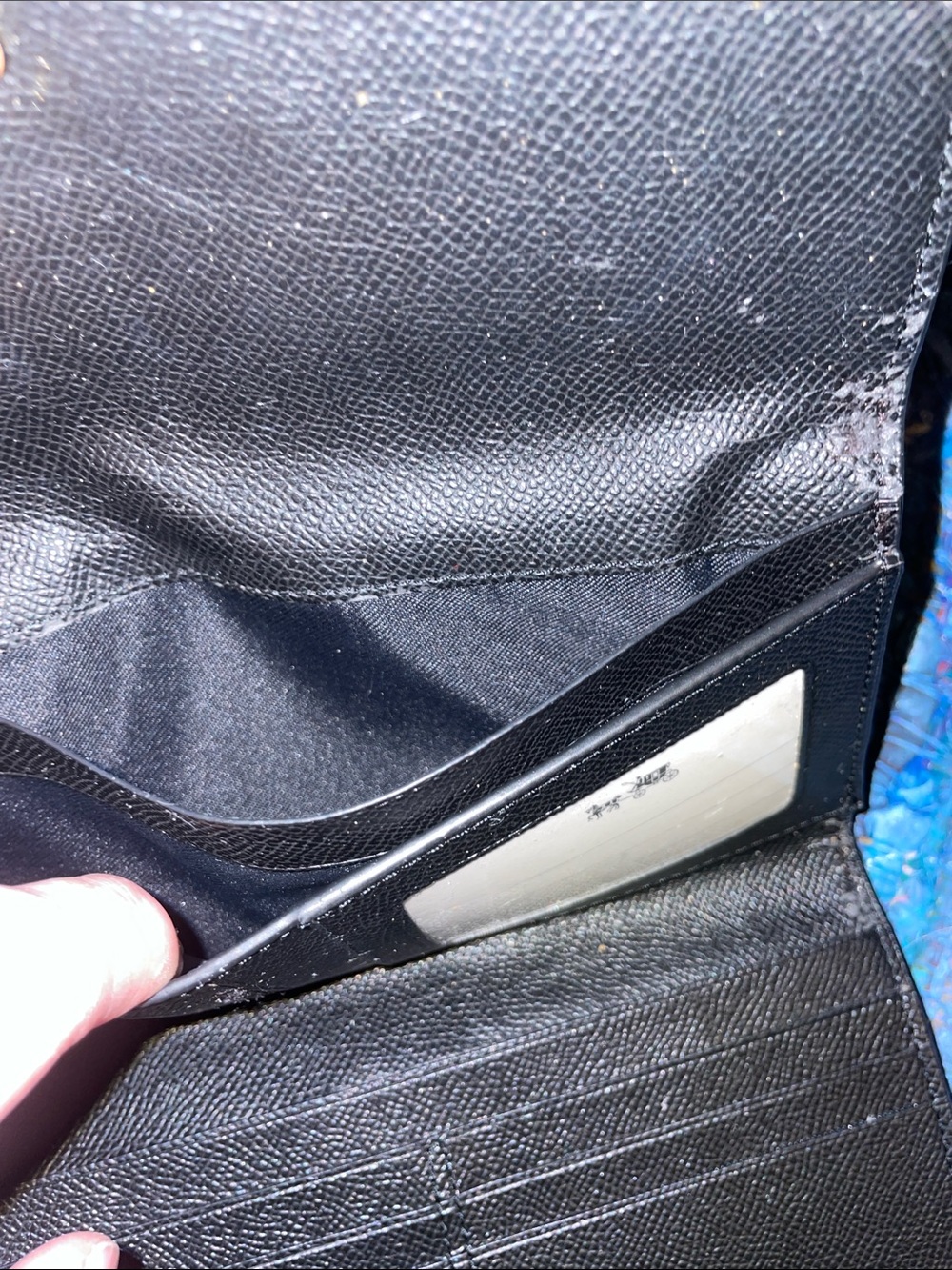 Coach Black Pebbled Leather Flap Wallet - Picture 7 of 9